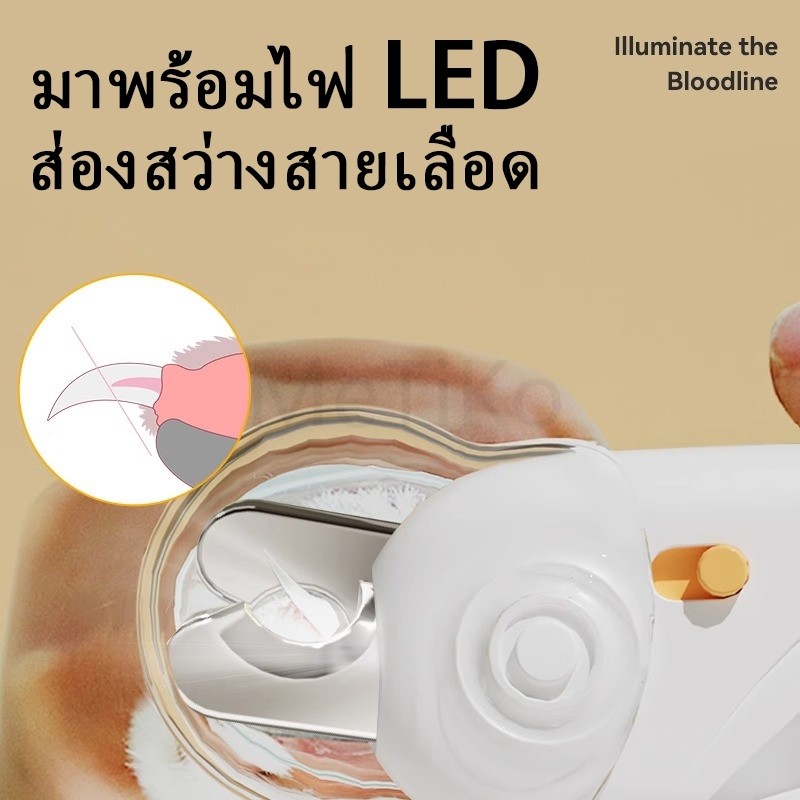 กรรไกรตัดเล็บแมว กรรไกรตัดเล็บสุนัข พร้อมไฟ LED พสตริปไฟล์ ป้องกันเลือดออก Pet Nail Clippers  กรรไกรตัดเล็บสัตว์เลี้ยง - รูปที่ 2