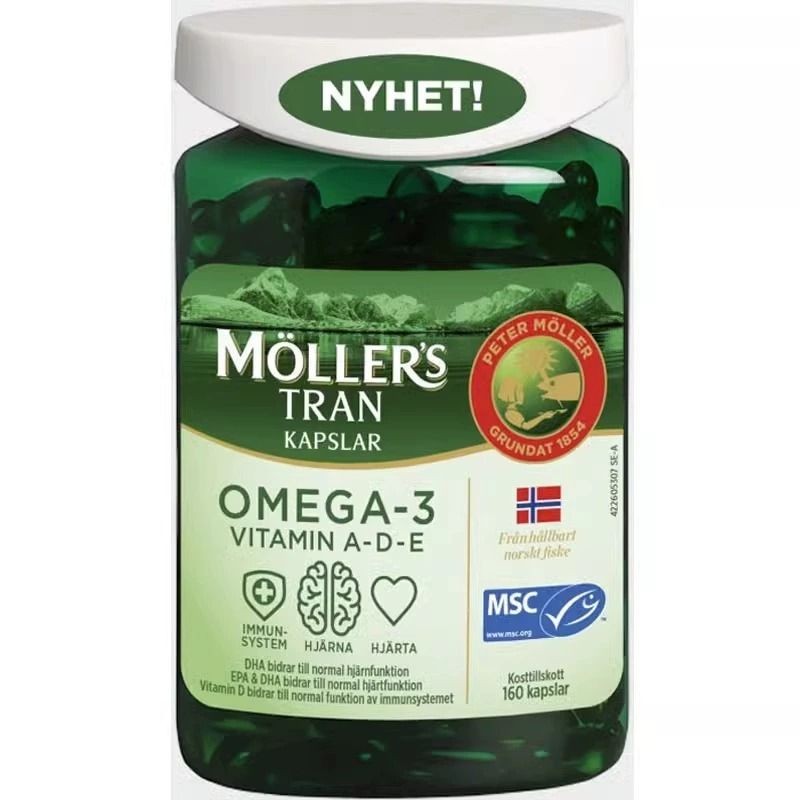 นอร์เวย์ Mollers Mollers น้ํามันปลาทะเลน้ําลึกแคปซูล omega3 เยาวชนผู้ใหญ่ DNA ผู้สูงอายุวัยกลางคน 6-