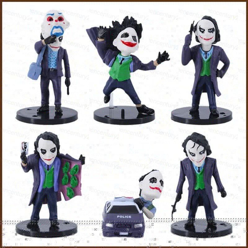 GC 6pcs DC Joker Action Figure รุ่น Q Heath Ledger Joker ตุ๊กตาของเล่นสําหรับเด็กเครื่องประดับของขวั