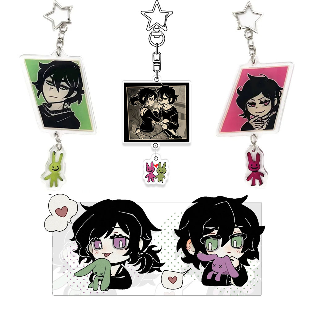 เกม Coffin of Andy และ Leyley คอสเพลย์ KeyChain Key Ring อะคริลิคกระต่ายน้อยจี้ตกแต่งอุปกรณ์เสริม