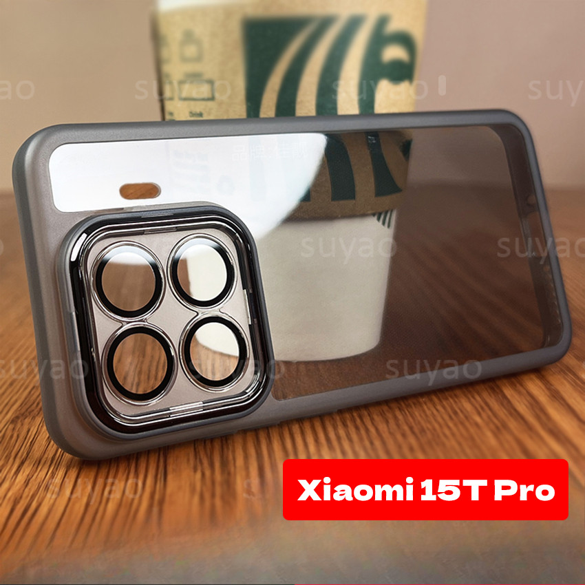 สําหรับXiaomi 15T Pro 15TPro 2025 เคสโทรศัพท์ปลอกสี่เหลี่ยมXiaomi15TPro Xiaomi15T Mi Clear Softคู่เปลือกกันกระแทกTPUซิลิโคนชุบโปร่งใสแฟชั่นปกหลัง