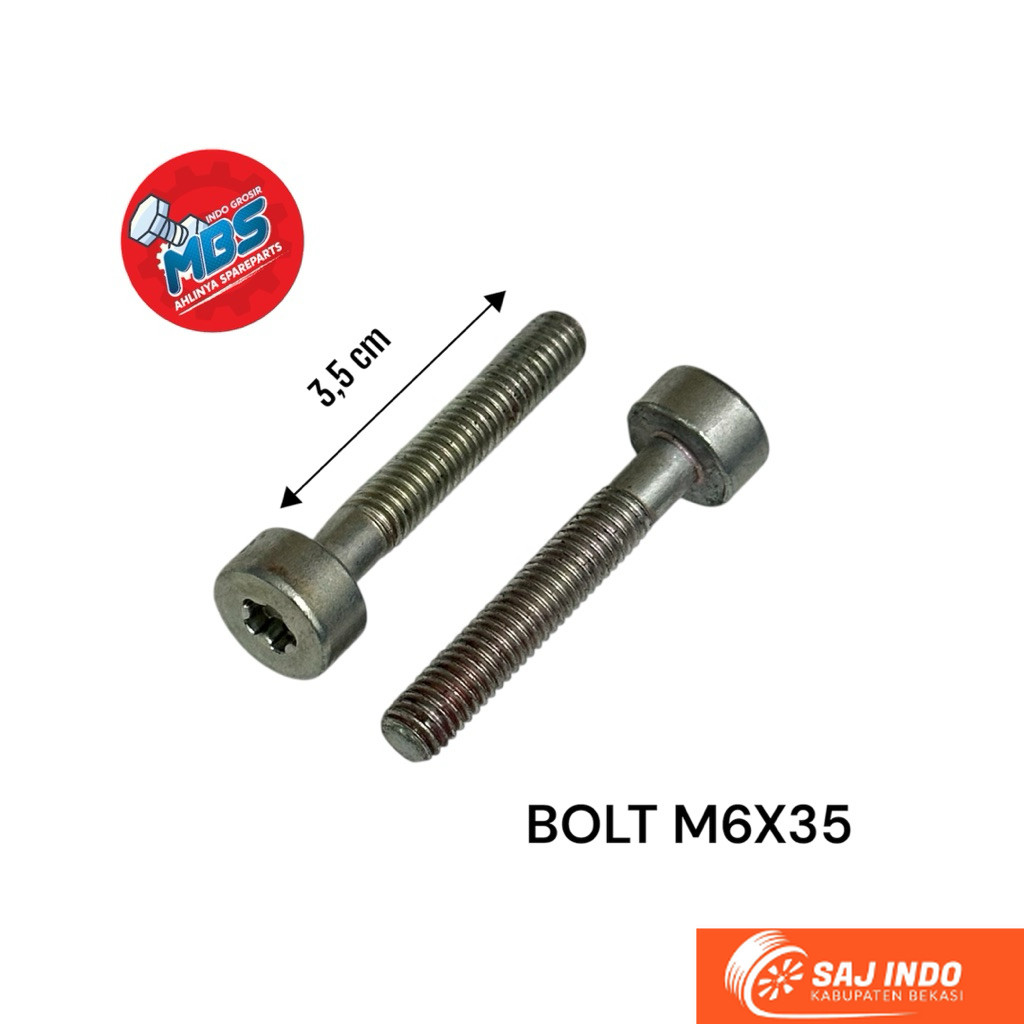 MESIN ORIGINAL BOLT 10 KEY L STAR LENGTH 3.5 cm m6x35 ORIGINAL BOLT ENGINE BODY PLATE