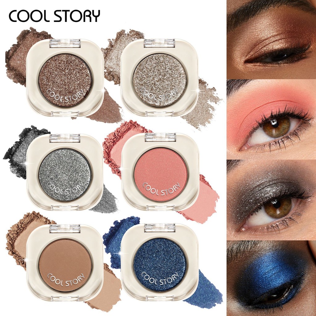 อายแชโดว์ สินค้าใหม่-COOL STORY Eyeshadow Palette-CL2583 Pearlescent Matte Nude Cowherd Woman Eyeshadow