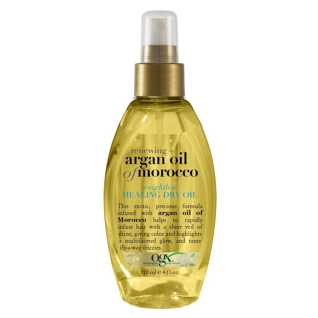 OGX Renewing + Argan Oil of Morocco Weightless Healing Dry Oil Spray, Argan Oil for Hair Care, Light