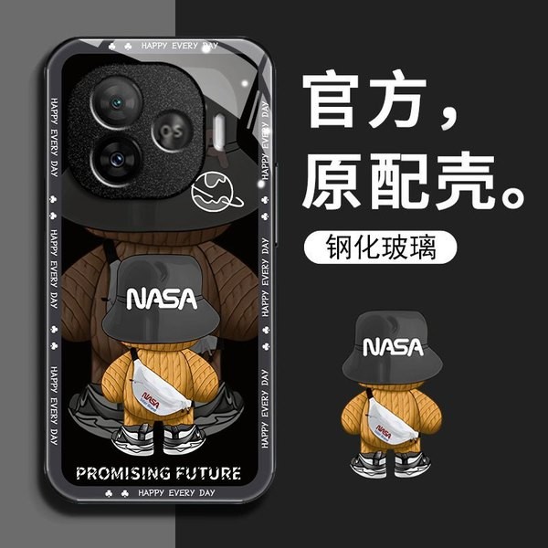 เคส iqoo 12 iqoo z9 5g เคส Street Wear Bear iQOOZ9Turbo เคสโทรศัพท์ iq00Z9 แก้ว Z9X สไตล์ใหม่กันกระแ