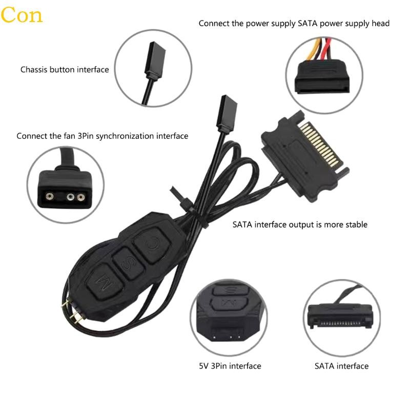 Con ARGB Controller 3Pin 5V ARGB Splitter Cable ไฟ LED Pin ARGB Controller