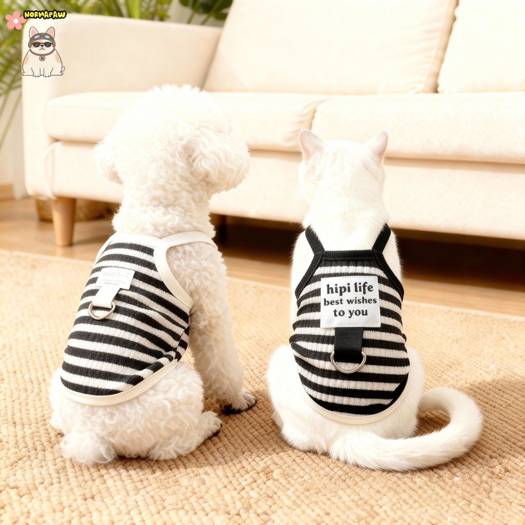 ฤดูใบไม้ผลิฤดูร้อนใหม่สัตว์เลี้ยงสุนัข Harn เสื้อผ้า ort Teddy Bichon ลายเสื้อกั๊ก Anti edding สุนัขสัตว์เลี้ยงเครื่องแต่งกาย Casual Sle