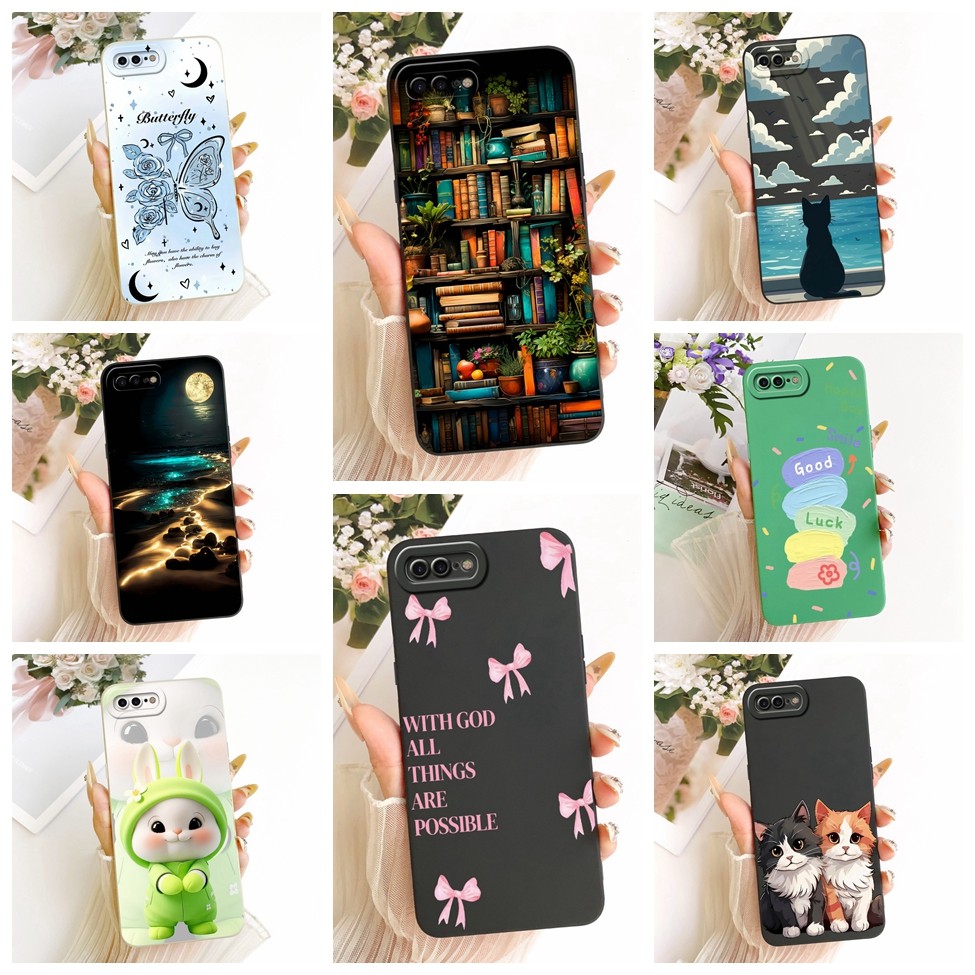 5.5 สําหรับ iPhone 7 Plus ปลอกซิลิโคนแฟชั่นดอกไม้ Kawaii น่ารัก 2D ทาสีเคสโทรศัพท์ A1661 A1784 A1785