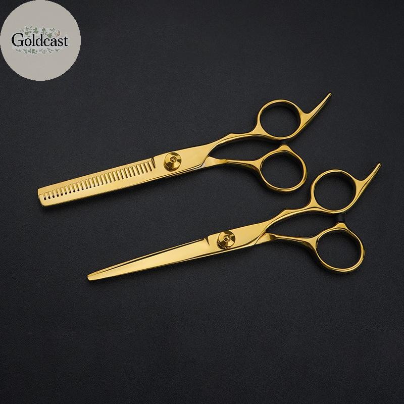 GOLD 6 นิ้ว กรรไกรตัดผมบาง สําหรับตัดผมและ Hairdressing