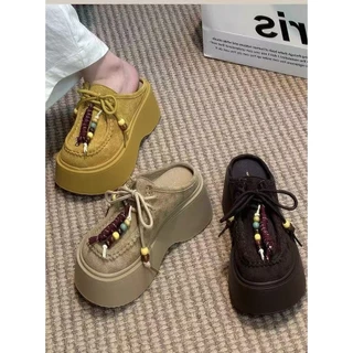 (เกรดA)One for all พร้อมส่งจากไทย TX734 รองเท้าแตะผู้หญิง แบบสวม ปิดนิ้วเท้า หนา7CM ส้นหนา สำหรับผู้หญิง