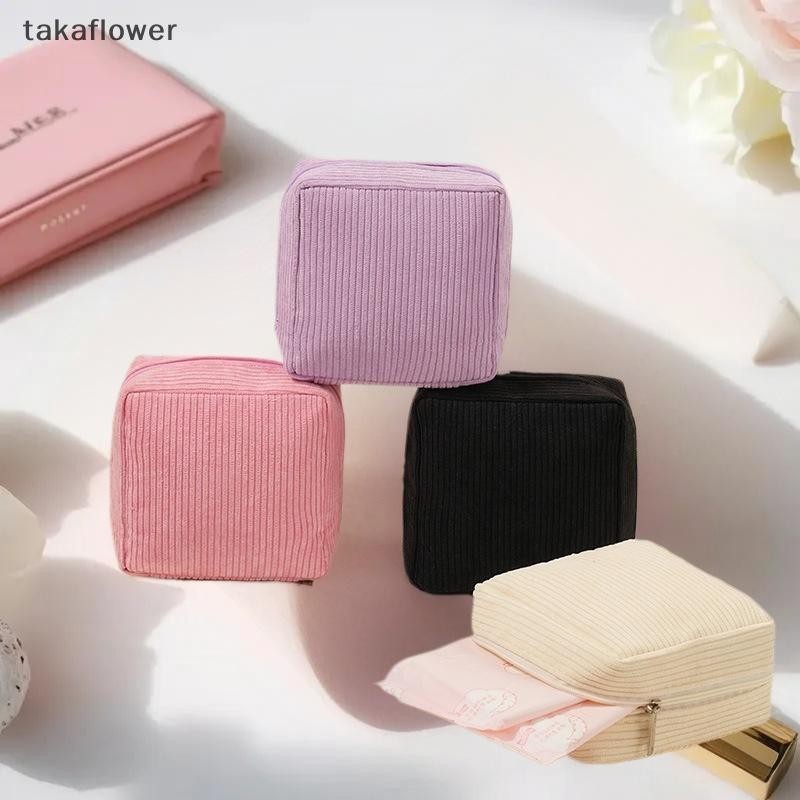 Takaflower Toiletry Bag ผ้าอนามัย Pad Pouch Pad Pouch Cute Cosmetic Storage Pouch Cable Case ใหม่