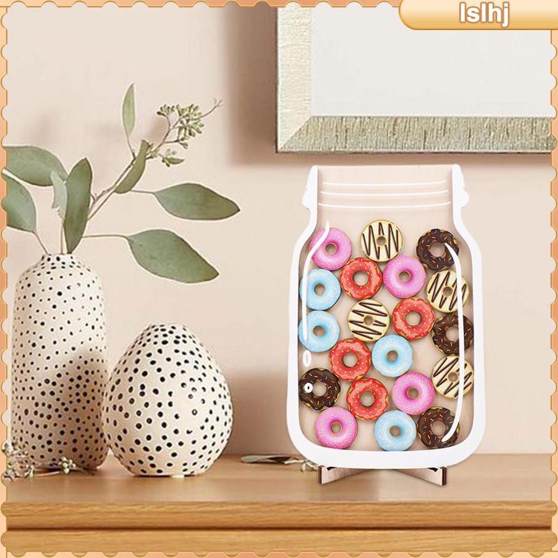 [Lslhj] Donut Reward Star Jar Reward System Responsibility Boys Girls Kids Gifts Wooden Ornament Inc