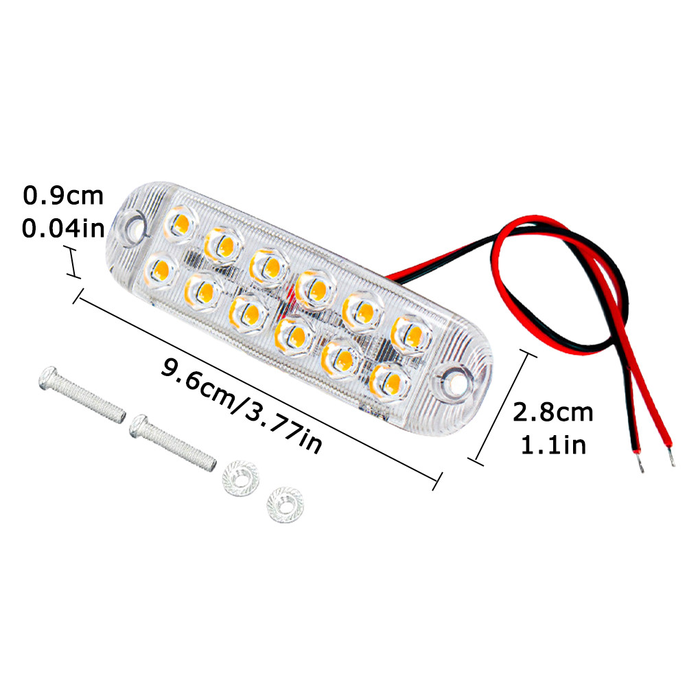 ไฟแฟลช 12 SMD 12-80vโวลต์(1ชิ้น) รถยนต์ มอไซค์ LED กระพริบ โคมไฟเตือน ไม่ร่วมไฟเลี้ยว - รูปที่ 4