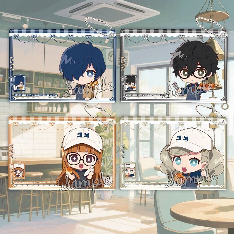 Persona 5 Ammiya Ren KeyChain การ์ดโปร่งใสพวงกุญแจผู้หญิง COS เบเกอรี่อะคริลิคพวงกุญแจ Yuuki Makoto จี้ Takamaki An เครื่องประดับ Futaba