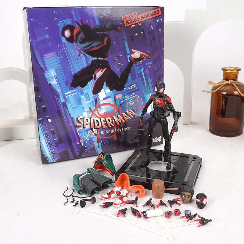 Spiderman Miles Morales Action Figure รุ่น Spider-Man Into the Spider Verse Peter Parker Miles ตุ๊กต