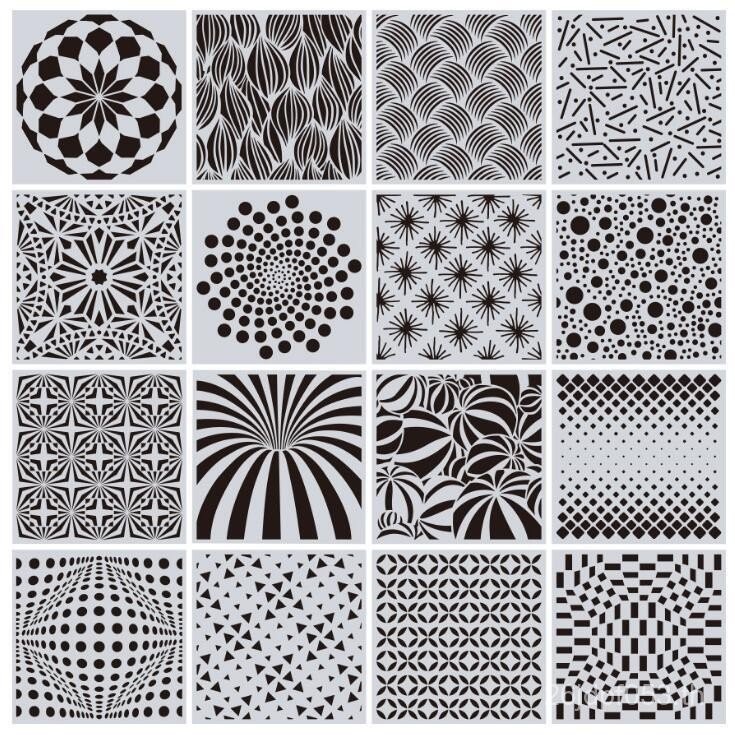 สเปรย์แม่แบบ DIY การพิมพ์อิงค์เจ็ทผิดปกติกระเบื้องเรขาคณิต Hollow กราฟิก Mandala Template Cross-Bord