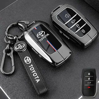 สังกะสีอัลลอยด์พวงกุญแจสําหรับ Toyota Wildlander Rav4 Prado Levin Avalon Fortuner Yaris Camry, Key Holder Key Fob ฝาครอบ Protector Shell