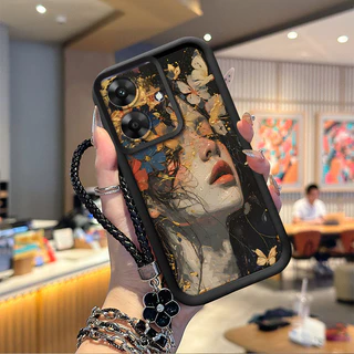 เคส Realme NOTE 60 60X เคสโทรศัพท์ซิลิโคนอ่อนนุ่มเทรนด์ภาพสีดํา TYHS