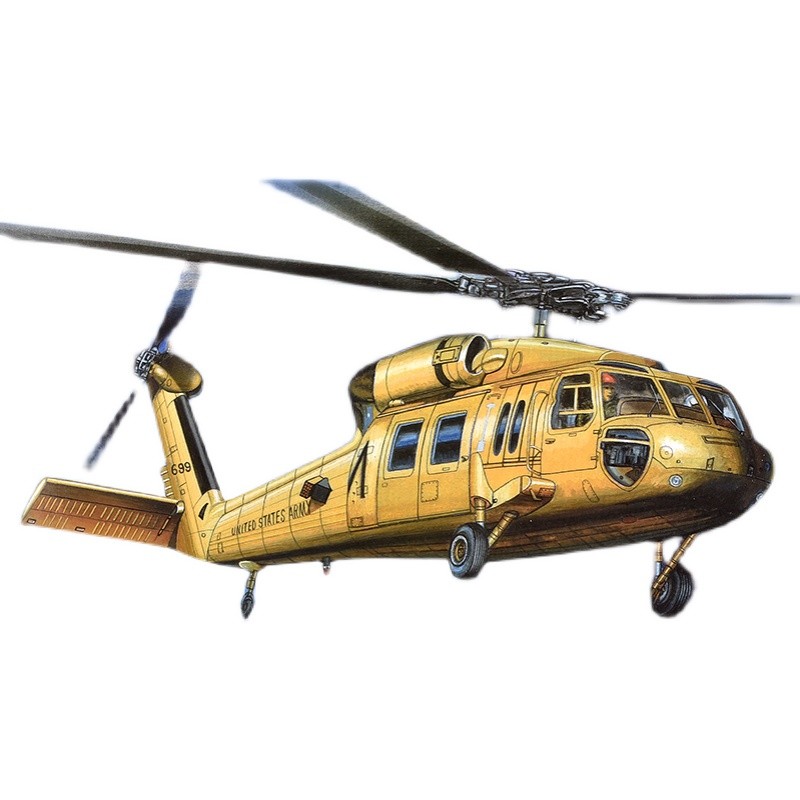 Trumpeter ประกอบเครื่องบินรุ่น 1/72 American UH-60A เฮลิคอปเตอร์เหยี่ยวดํา 87216