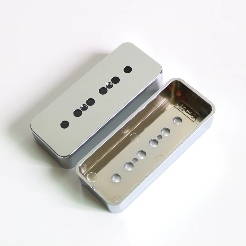 Donlis 2 ชิ้น/แพ็ค P90 พลาสติกกีตาร์ Pickup Cover ในชุบโครเมียม พร้อมระยะห่างของสาย 50 มม./52 มม.