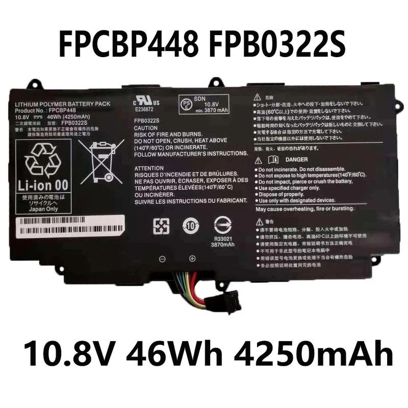 FPCBP448 FPB0322S 10.8V 46Wh 4250mAh แบตเตอรี่แล็ปท็อปสําหรับ Fujitsu Stylistic Q775 Q736 Q737 3ICP7