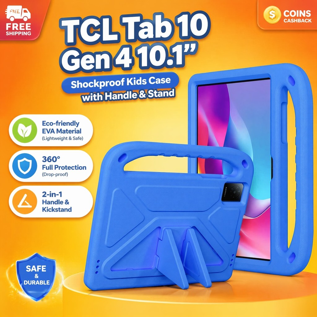 CoverFor TCL Tab 10 Gen4 10.1 2026 EVA เด็กเต็มรอบทิศทางป้องกันฤดูใบไม้ร่วงกรณีแท็บเล็ต