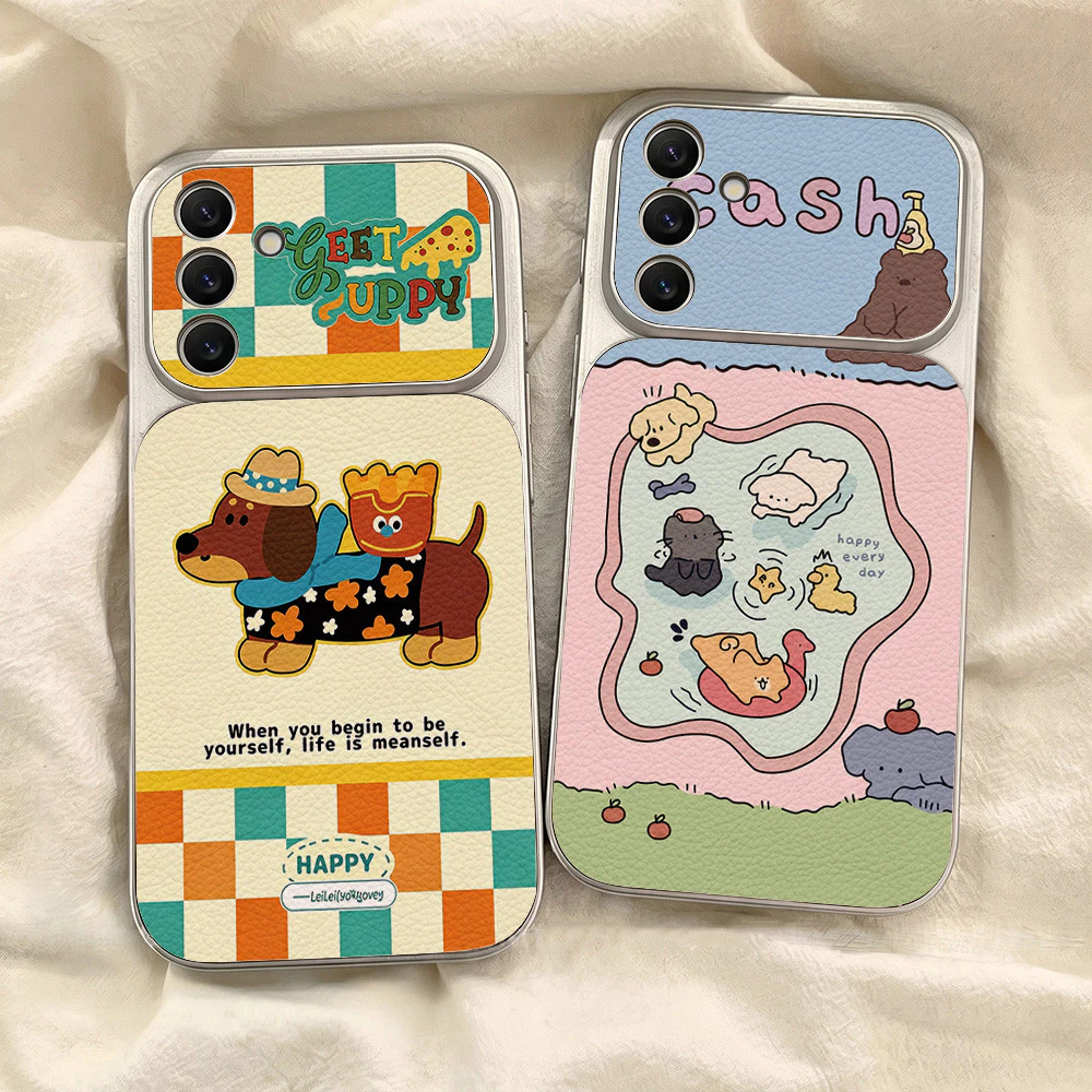เคสซัมซุง For Samsung A57 A37 A27 A17 A07 A56 A55 A05S A52 A26 A54 5G S26 S25 S24 Ultra S23 FE เคสนิ่มลายหนังแกะ สีพื้น