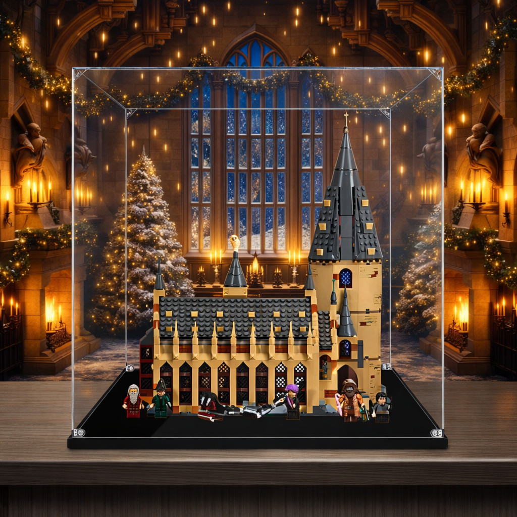 🚀 กล่องอะคริลิคใส ตู้โชว์กันฝุ่น Lego 75954 Hogwarts Great Hall ปราสาทฮอกวอตส์ สั่งตัดตามขนาด