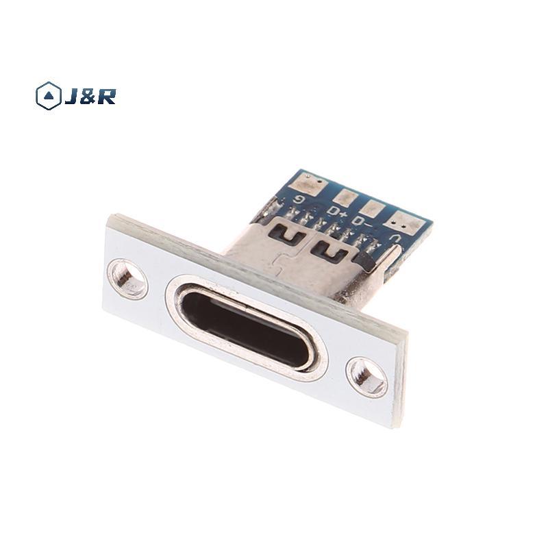 J&R>USB Ja Type-C 2Pin 2P 4P แถบกันน้ําสายบัดกรีข้อต่อตัวเชื่อมต่อหญิง Ja พอร์ตชาร์จ USB Type C Soet Connector