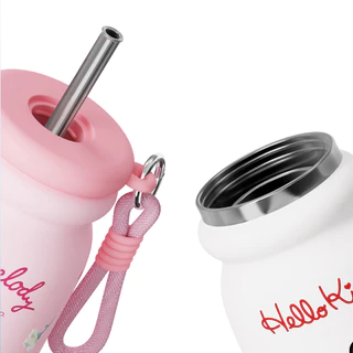 Sanrio Cloud Thermos Cup Girl High-value 316 ถ้วยน้ําสแตนเลสคู่การ์ตูนถ้วยฟางแบบพกพา