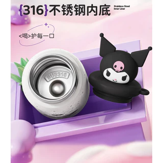 Sanrio Cloud Thermos Cup Girl High-value 316 ถ้วยน้ําสแตนเลสคู่การ์ตูนถ้วยฟางแบบพกพา
