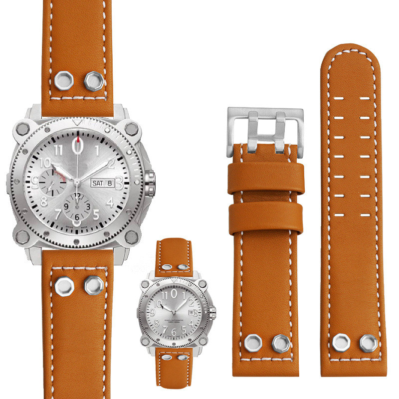 เหมาะสําหรับ Hamilton Khaki Air Navy Field H78616553 ชม.78555553สายนาฬิกาข้อมือหนังแท้ 24