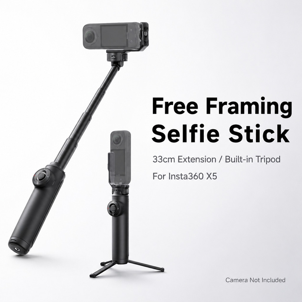 ไม้เซลฟี่ฟรี Framing สําหรับอุปกรณ์เสริมสําหรับกล้องแอคชั่นแคมเมรา Insta360 X5