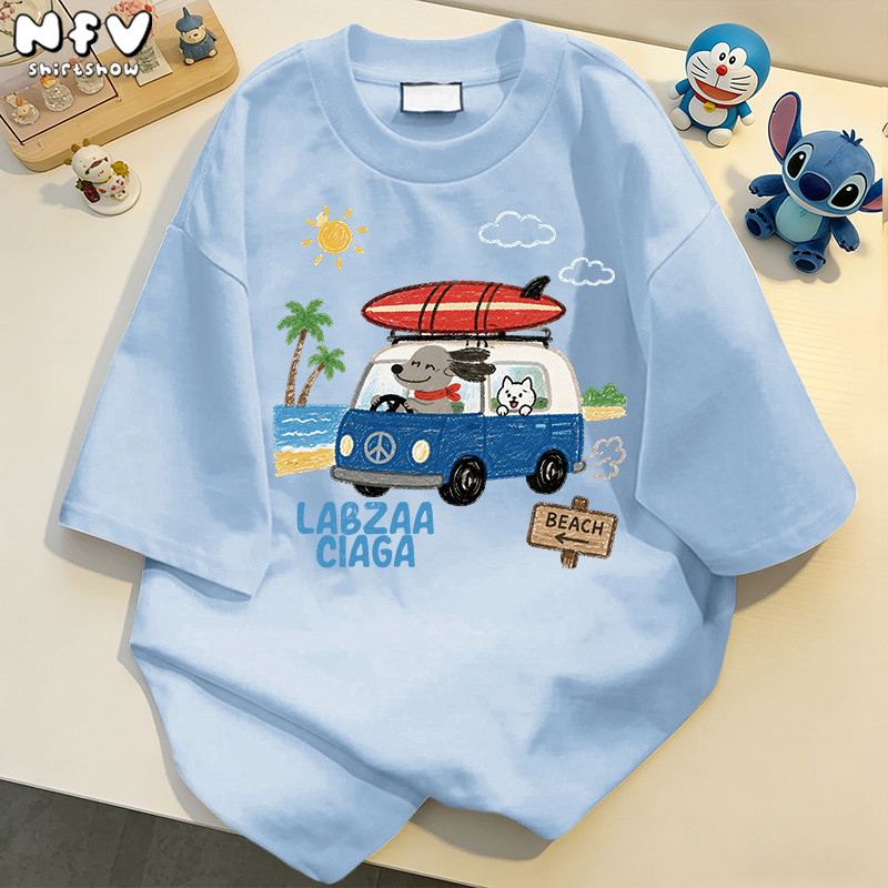 【จัดส่งตลอด 24 ชั่วโมง】NFV สไตล์เกาหลี เสื้อยืด เสื้อยืด Oversized สะดวกสบาย ผ้าฝ้าย100% YG4536