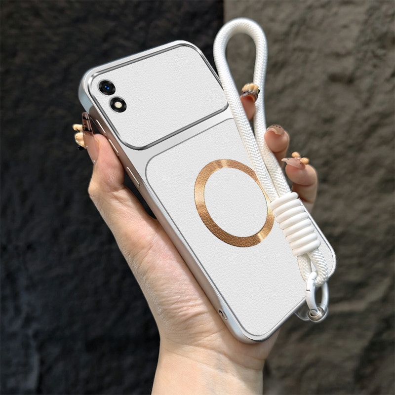 สําหรับRealme C11 2021 C20 C11 2020 C20a Lambskinซิลิโคนกันกระแทกป้องกันกรณีไร้สายแม่เหล็กฟรีLanyard