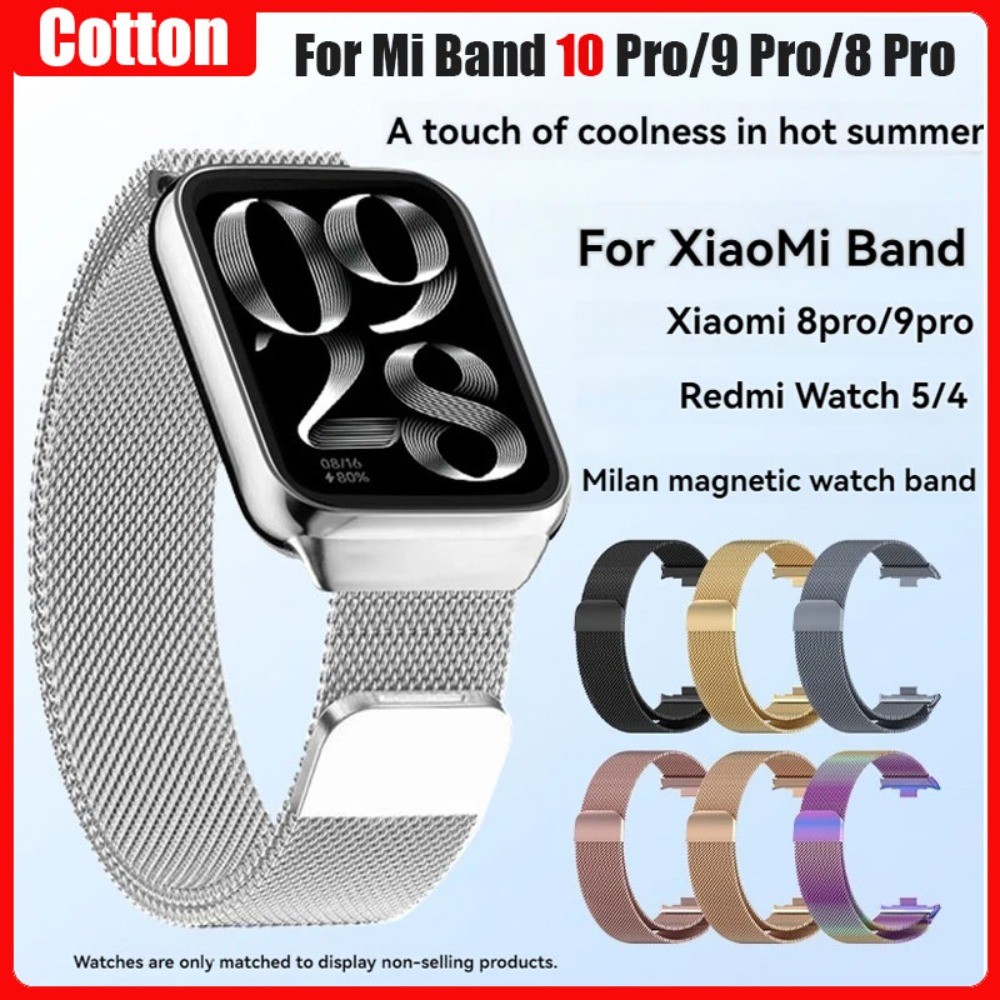 Milanese Loop Band สําหรับ Xiaomi Mi band 10Pro/9 Pro/8 Pro สร้อยข้อมือสําหรับ Redmi Watch 6 5 4/Redmi นาฬิกา 6Active/Lite สายโลหะอุปกรณ์เสริม