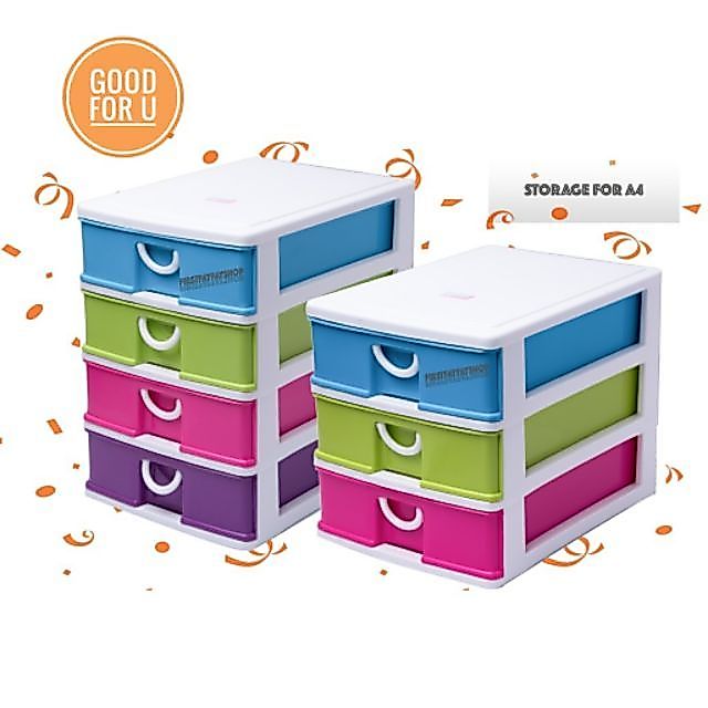 ลิ้นชักพลาสติกใส่เอกสารสีหวานคาร์ซ่า และสีเรียบ  เกรดA