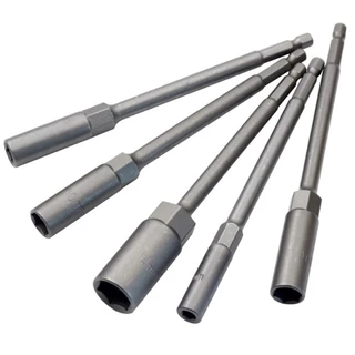 10PC 5-14 มม.ยาวไฟฟ้าเจาะ SOCKET HEAD Bolt NUT DRIVER Bit Impact เจาะ Bits อะแดปเตอร์ซ็อกเก็ตประแจ EXTENSION Bar 150 มม.