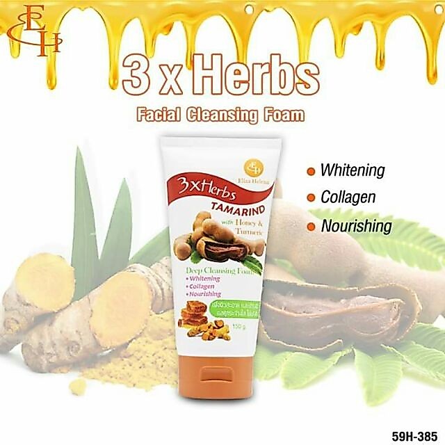 Eliza Helena  X3 Herbs Facial Cleansing Foam 150 g.  โฟมมะขาม น้ำผึ้ง ขมิ้น