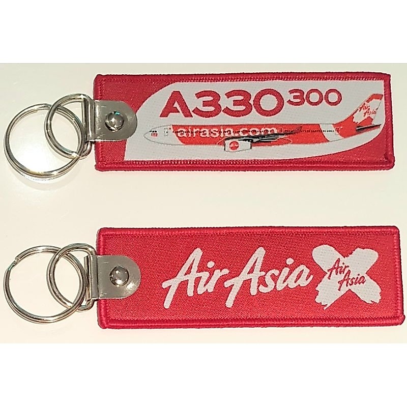 พวงกุญแจ AIRASIA X Airbus A330 ผ้าทอ Air Asia X
