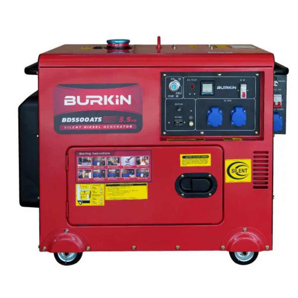 🎉แท้ ส่งไว🎉 (BURKIN เครื่องปั่นไฟดีเซล BK-GE-GN-BD5500ATS 10 HP มี ATS 5500W เครื่องปั่นไฟ กุญแจสตาร