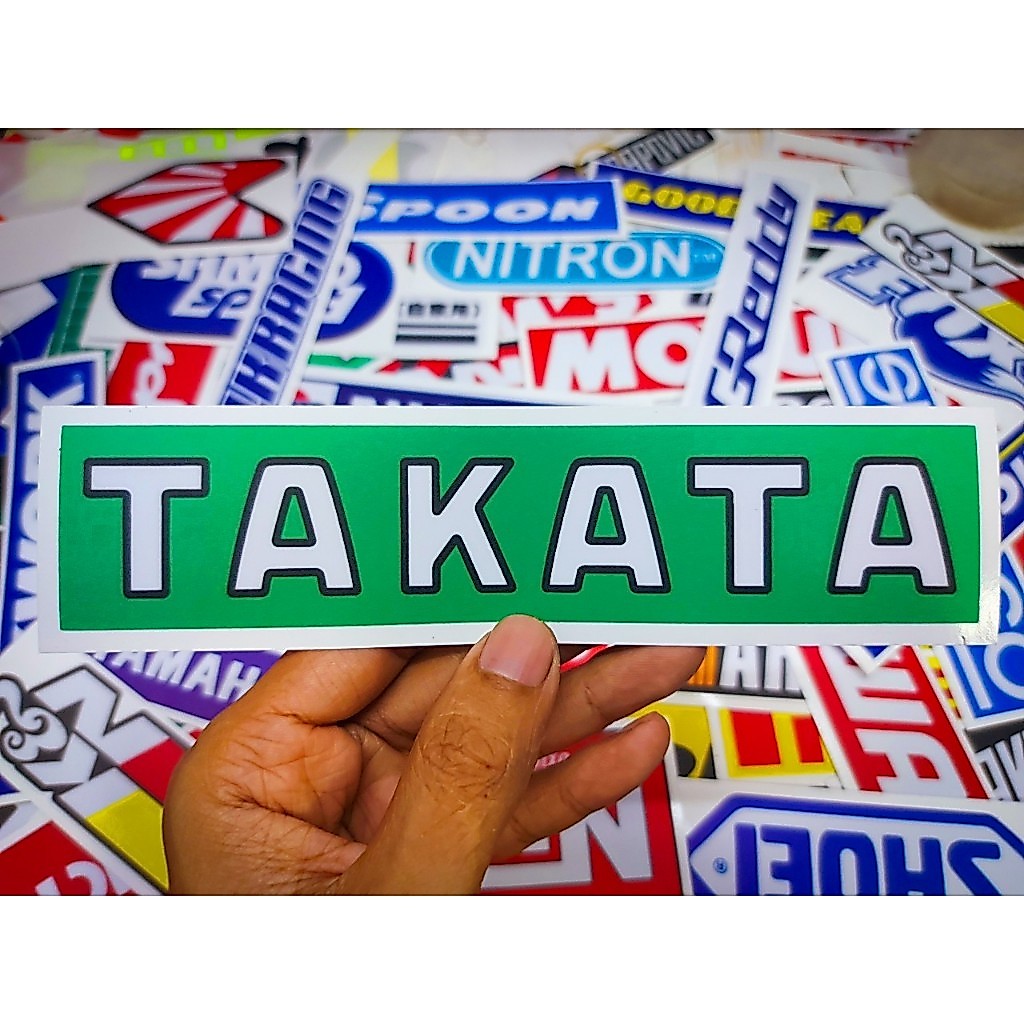 สติ๊กเกอร์ติดรถ TAKATA เคลือบกันรอย กันน้ำ เกรด 2 ปี ขนาด 18x4 เซนติเมตร l TAKATA Sticker