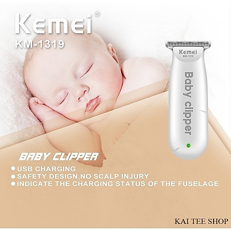 KEMEI KM-1319 ปัตตาเลี่ยนตัดผมเสียงเบา สำหรับเด็กขนาดเล็กกะทัดรัดโดยเฉพาะและพกพาสะดวก Baby hair Clipper