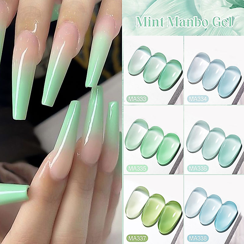 MEET ACROSS 7ml Jelly Gel Polish Glass Gel French Nails สีโปร่งแสง Soak Off UV Gel Nail Art