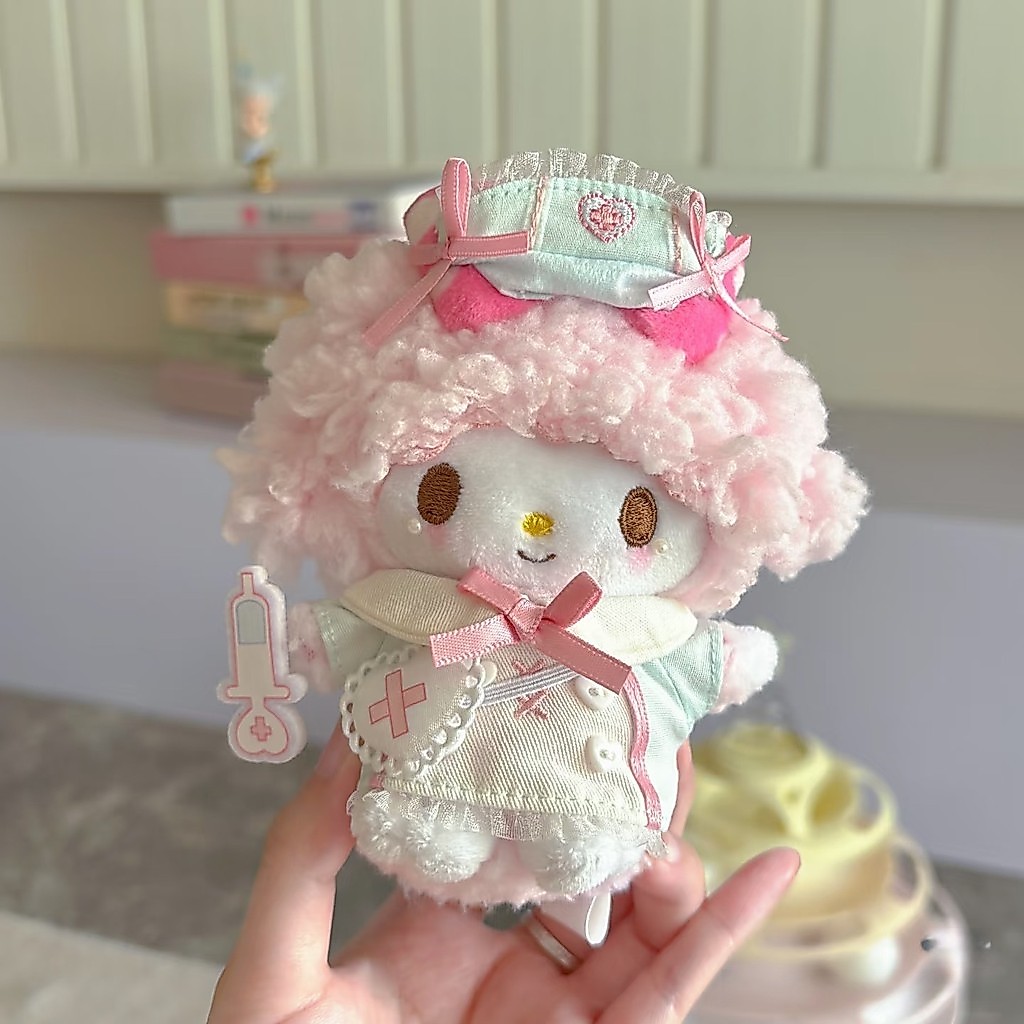Sanrio เปียโนพยาบาลชุด Plushie ของเล่นน่ารักตุ๊กตาพวงกุญแจกระเป๋าจี้เด็กของขวัญ