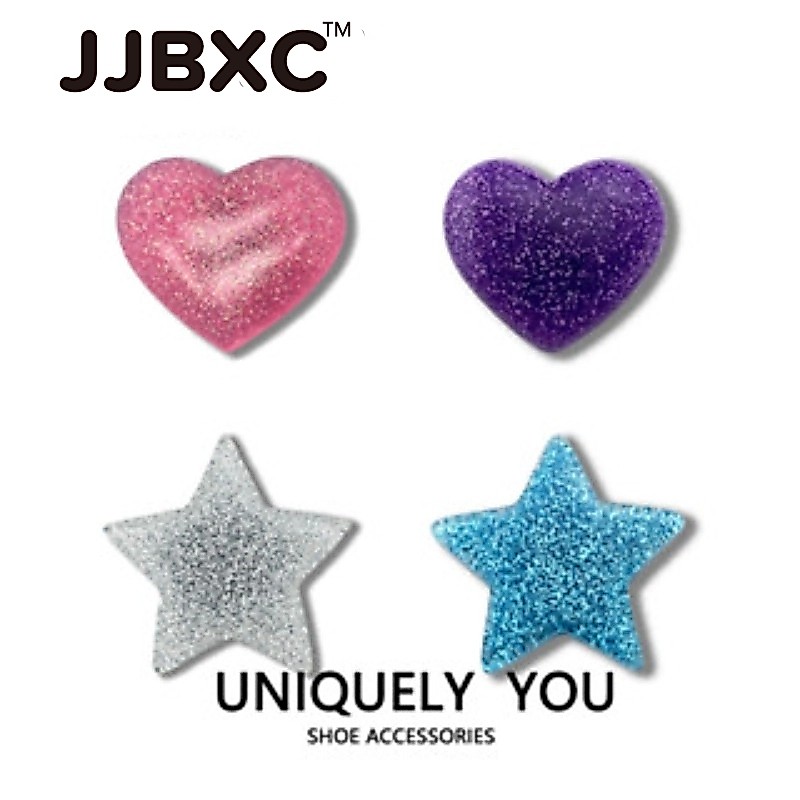 JJBXC charm จิบบิท หัวใจเงา ตัวติดรองเท้าแฟชั่นลึกลับ สำหรับคนชอบความเท่ DIY จิ๊บบิท charm