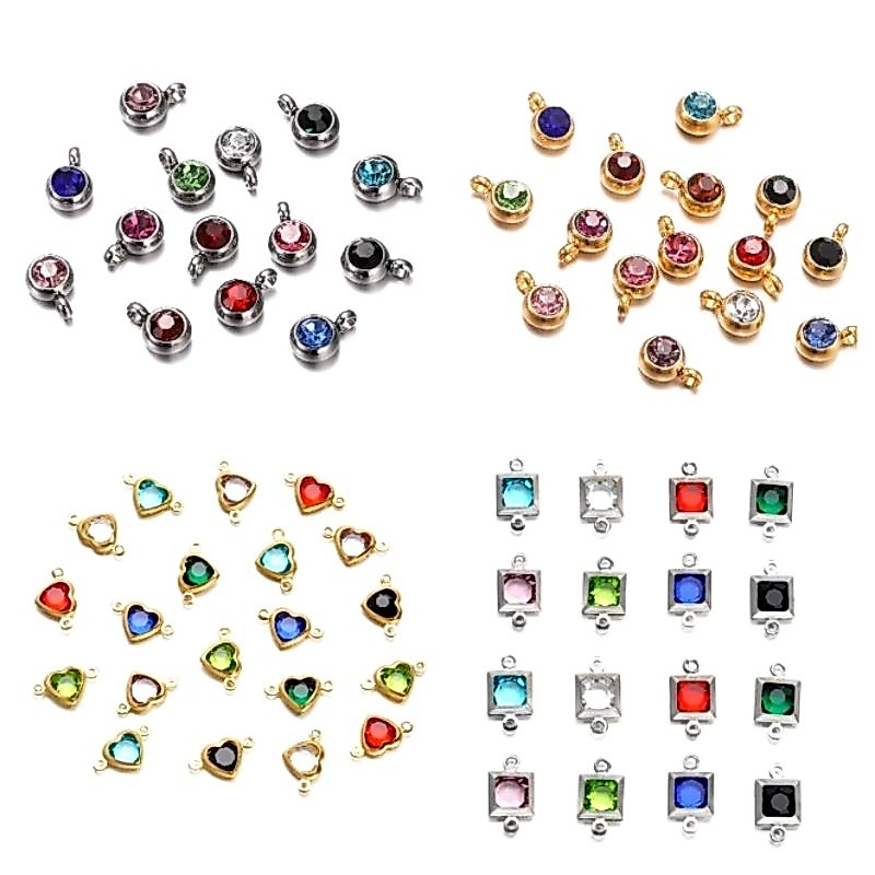 จี้สแตนเลส คริสตัล สเตนเลส สีทอง 6 มม. สําหรับทําเครื่องประดับ DIY 5 ชิ้น ต่อแพ็ค พร้อมส่งจากไทย