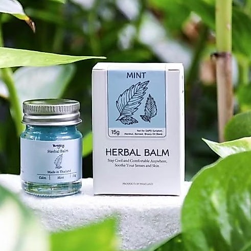 ขี้ผึ้งสมุนไพรสูตรเย็น Herbal cooling balm Breezy