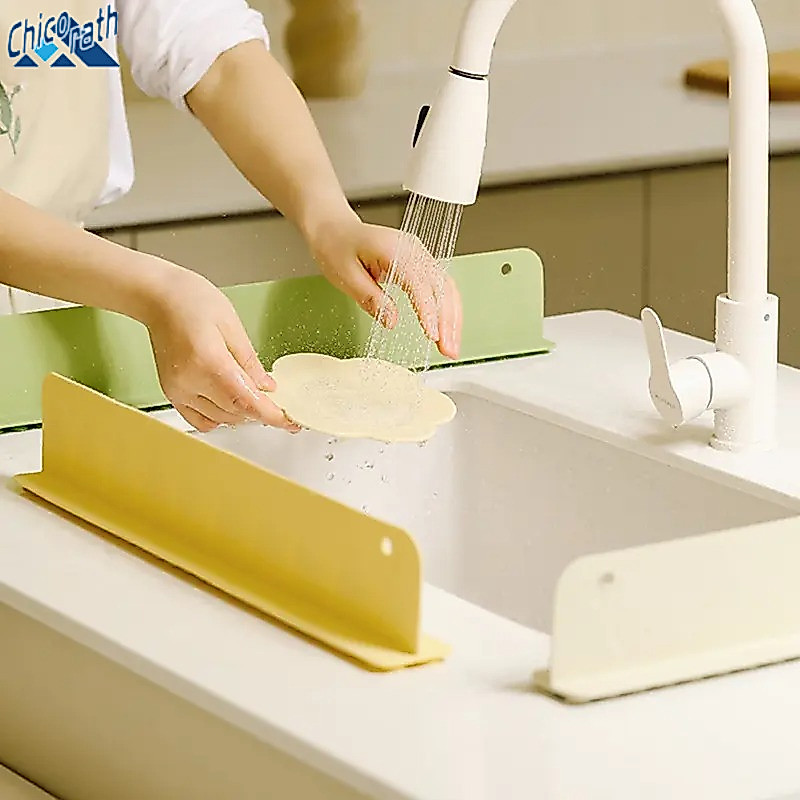 chicorathแถบกันฝนแบบมีถ้วยดูดในตัวสำหรับห้องน้ำและห้องครัว อ่างล้างมือแบบกันน้ำกระเซ็น