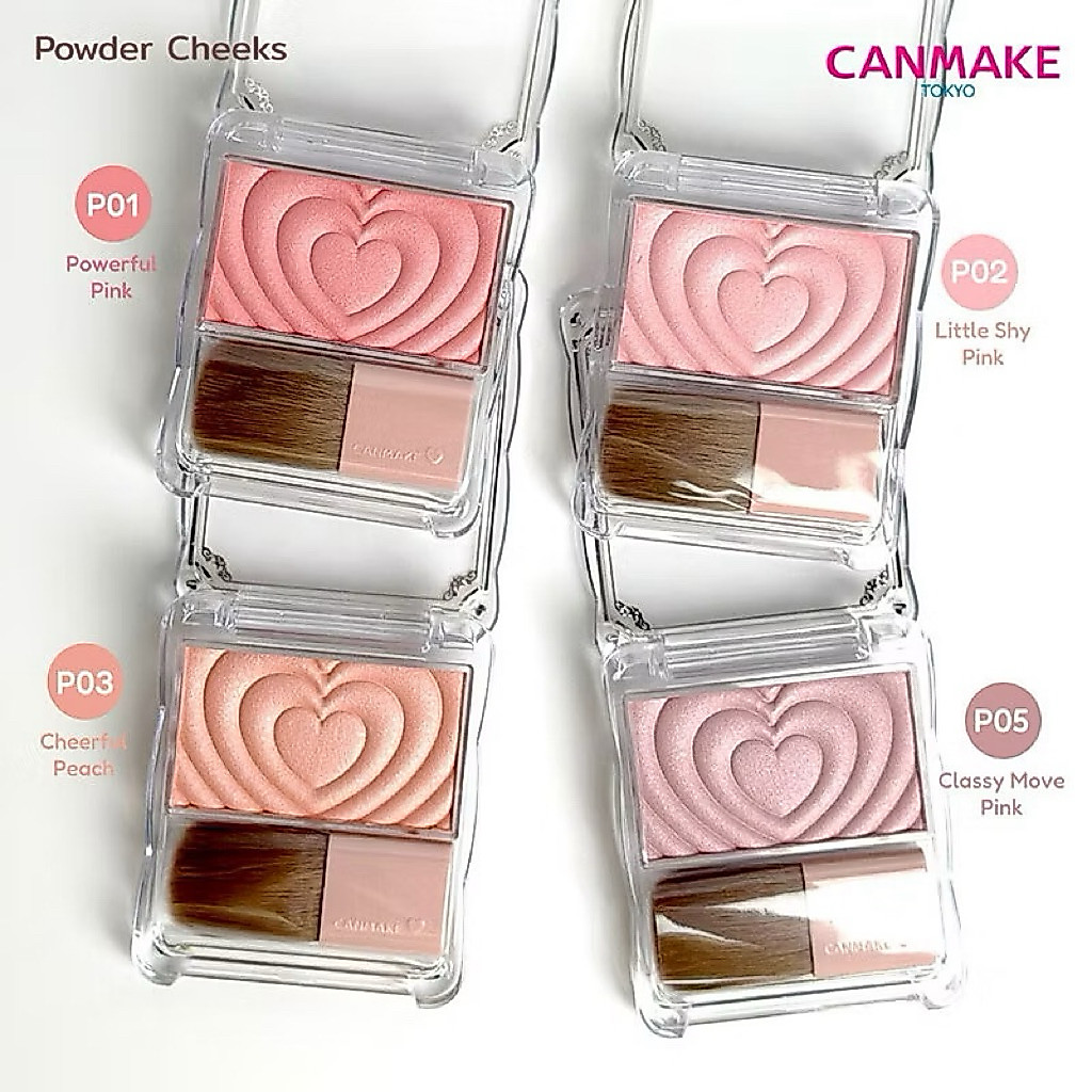พร้อมส่ง แท้ 100% แม่ค้าหิ้วเองจากญี่ปุ่น🇯🇵 CANMAKE Powder Cheeks heart blush บลัชออนรูปหัวใจ แก้มโกลว เล่นแสง